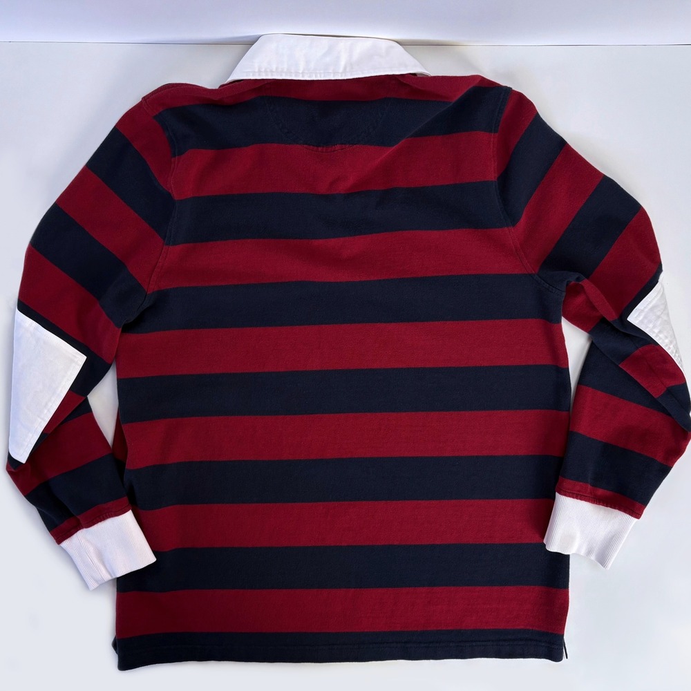 Brooks Brothers Rugby Shirt XL Red Navy Stripe Heavyweight Cotton Long Sleeve - Picture 5 of 5
